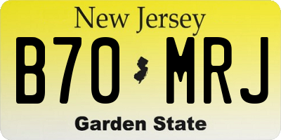NJ license plate B70MRJ