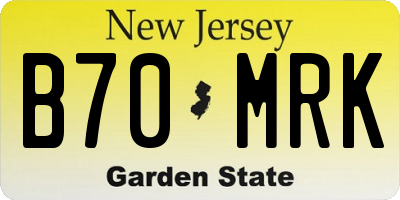NJ license plate B70MRK