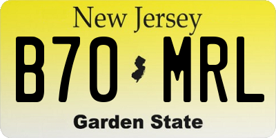 NJ license plate B70MRL