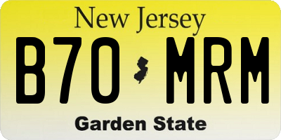 NJ license plate B70MRM