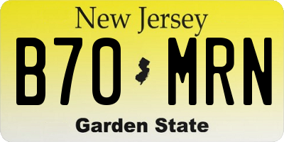 NJ license plate B70MRN
