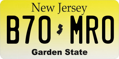 NJ license plate B70MRO