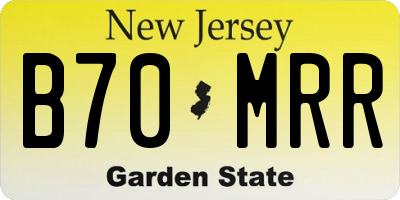 NJ license plate B70MRR