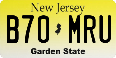 NJ license plate B70MRU