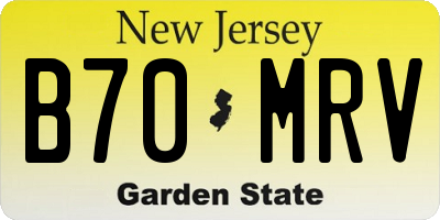 NJ license plate B70MRV