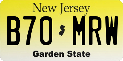 NJ license plate B70MRW