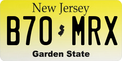 NJ license plate B70MRX