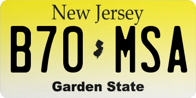 NJ license plate B70MSA