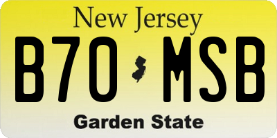 NJ license plate B70MSB