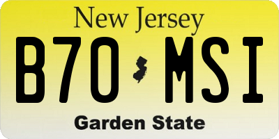 NJ license plate B70MSI