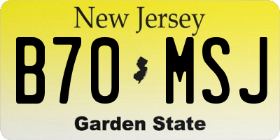 NJ license plate B70MSJ