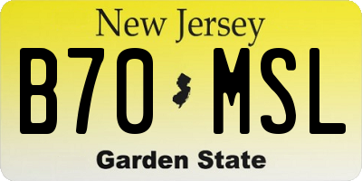 NJ license plate B70MSL