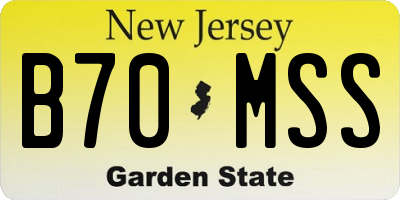 NJ license plate B70MSS