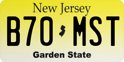 NJ license plate B70MST