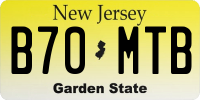 NJ license plate B70MTB