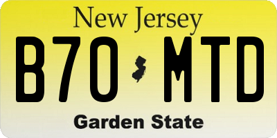 NJ license plate B70MTD