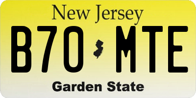 NJ license plate B70MTE