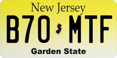 NJ license plate B70MTF