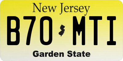 NJ license plate B70MTI