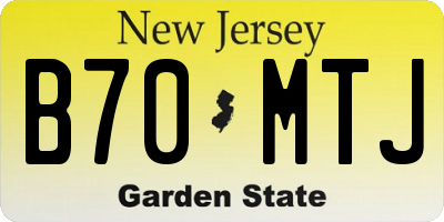 NJ license plate B70MTJ