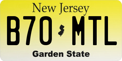 NJ license plate B70MTL