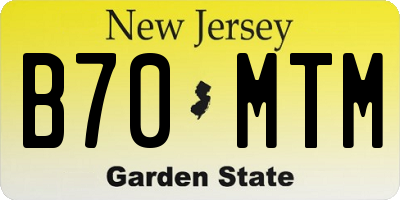 NJ license plate B70MTM