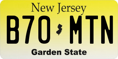 NJ license plate B70MTN