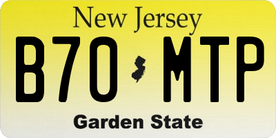 NJ license plate B70MTP