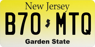 NJ license plate B70MTQ