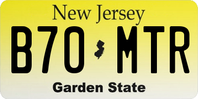 NJ license plate B70MTR