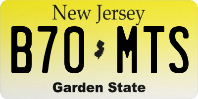 NJ license plate B70MTS