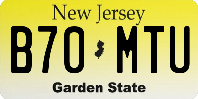 NJ license plate B70MTU