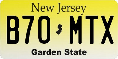 NJ license plate B70MTX
