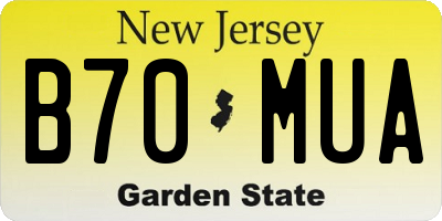 NJ license plate B70MUA