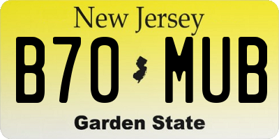 NJ license plate B70MUB