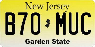 NJ license plate B70MUC