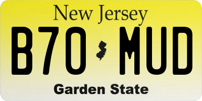 NJ license plate B70MUD