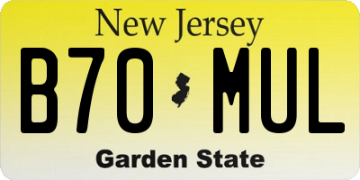 NJ license plate B70MUL