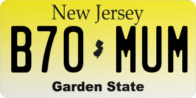 NJ license plate B70MUM