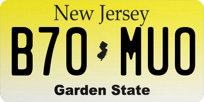 NJ license plate B70MUO