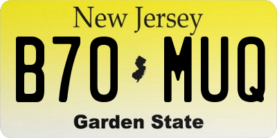 NJ license plate B70MUQ