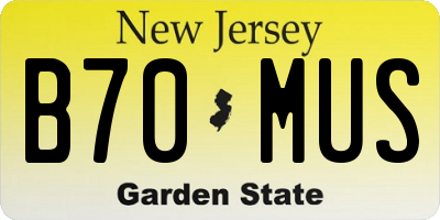 NJ license plate B70MUS
