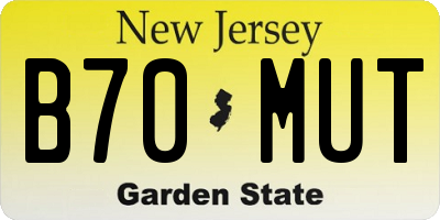 NJ license plate B70MUT