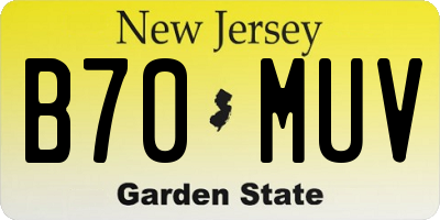 NJ license plate B70MUV