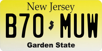 NJ license plate B70MUW