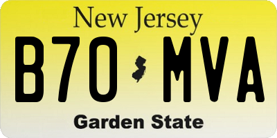 NJ license plate B70MVA