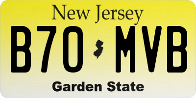 NJ license plate B70MVB