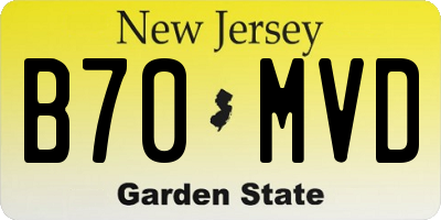 NJ license plate B70MVD
