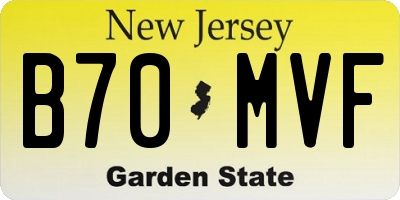 NJ license plate B70MVF