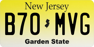 NJ license plate B70MVG